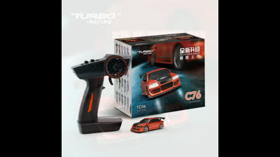 Turbo Racing C76 RTR 1/76 2.4G RWD Mini Drift RC Car Sports TC06 Chassis New Upgrade Motor THR-Curve Shocking Adjustable Wheelbase Micro LED Lights Full Proportional Vehicles Model Toys