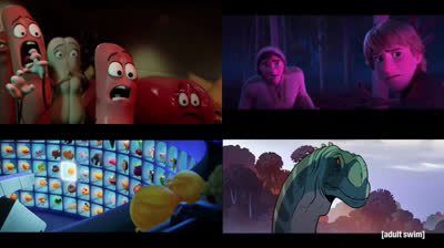 Sausage Party, The Emoji Movie, Genndy Tartakovsky's Primal and Frozen 2 - Fire Spirit Attack vs. Infected Sauropod Goes on a Rampage vs. Wrong Face vs. Kitchen Massacre