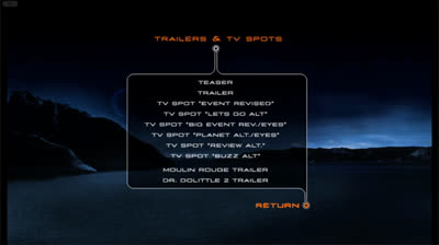 Opening to Planet of the Apes (2001 US DVD) (Disc 2)