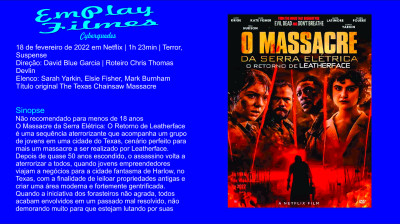 O Massacre da Serra Elétrica O Retorno de Leatherface (2022) Terror, Suspense